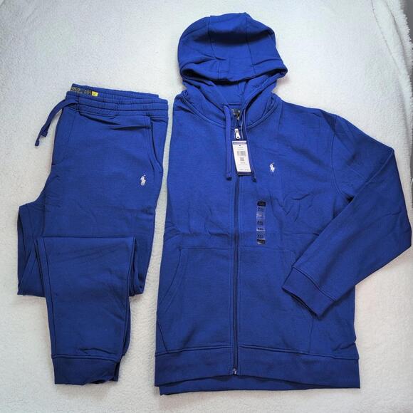 Polo Ralph Lauren Tracksuit Set Men's 2XL Hoodie Jogger Pants NWT Blue Sweatsuit - Picture 2 of 15